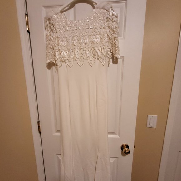 Jessica McClintock White Full Length Dress - Size 6 - Picture 1 of 4